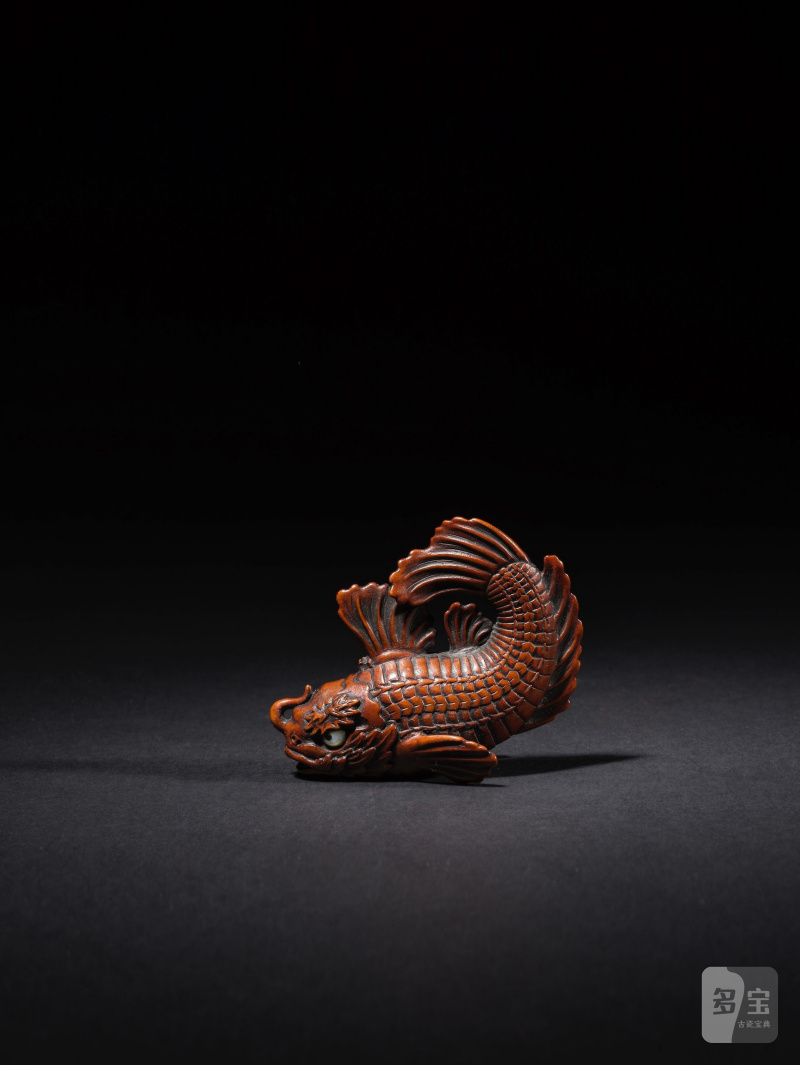 木彫根付 鯱 銘「竹山左刀」 19世紀 | NETSUKE EN BOIS REPRÉSENTANT UN SHACHIHOKO - 图4